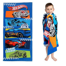 25-26 Kids Super Soft Cotton Bath/Pool/Beach Towel, 58 In x 28 In, Hot Wheels 58 in x 28 in Hot Wheels