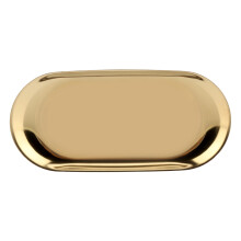 Dekorative Schale aus Edelstahl, goldfarbene dekorative Schale mit hochglanzpolierter Oberfläche, ovale Schmuckschale im nordischen Stil für