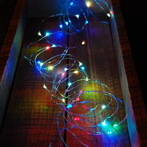 33FT100LED Φωτάκια Νεράιδας με Μπαταρία, Ασημένια Αδιάβροχα Φωτάκια σε Κορδόνι για 1