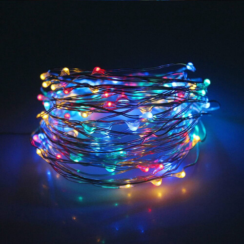 33FT100LED Φωτάκια Νεράιδας με Μπαταρία, Ασημένια Αδιάβροχα Φωτάκια σε Κορδόνι για 2