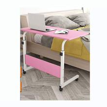 Overbed Table with AutoTouch Height Adjustment and Safety Rolling Base for Bed and Sofa Use