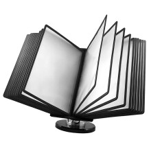 Wall Mount Document Organizer 20 Pocket Metal Flip File Holder for A4 Documents, Adjustable Reference System for Office and Home