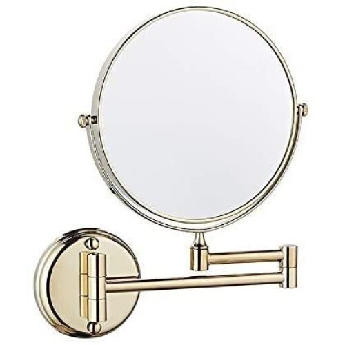 DoubleSided Wall Mounted Makeup Mirror with Foldable Telescopic Arm, Magnifying Mirror for Bathroom 2