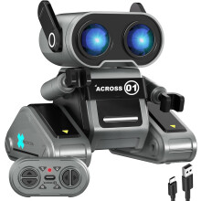 Robôs de brinquedo, robôs de brinquedo recarregáveis com controle remoto, robôs RC infantis com olhos de LED, cabeça e braços flexíveis, mov