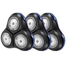 Conjunto de 3 cabeças de reposição para barbeador Rq11, compatíveis com os modelos Rq1150, Rq1160, Rq1170, Rq1180, Rq1141, Rq1145, Rq1131, R
