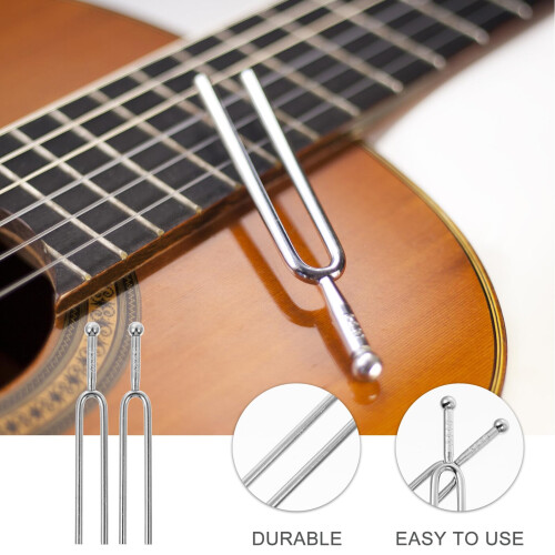 2Pcs Guitar Tuning Fork Set Accurate Pitch Reference Clear Tone for Violin Bass Instruments 1