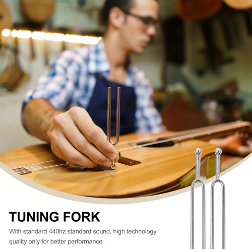 2Pcs Guitar Tuning Fork Set Accurate Pitch Reference Clear Tone for Violin Bass Instruments 2