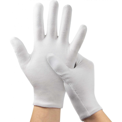 12 pares de luvas hidratantes noturnas, luvas de algodão compatíveis com mãos secas e eczema, luvas de algodão brancas compatíveis com homen