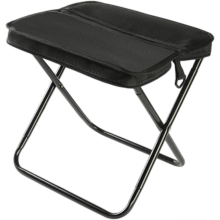 Banqueta dobrável portátil (Preto-P) com bolsa de transporte, banquinho de camping mini ultraleve compatível com camping, pesca, viagens, ca