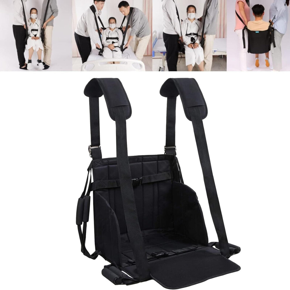 Patient Transfer Lift Chair with Stair Slide Board and Double Handle Design, Wheelchair Lift Sling with Shoulder Support for Medical Mobility