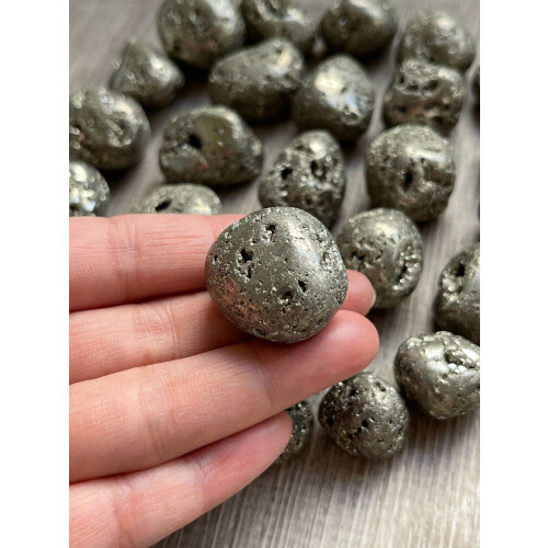 Pyrit-tumlede sten, 0,85-1 tommer pyritkrystal 2