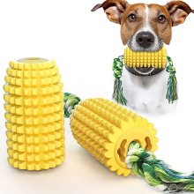 Brinquedo resistente com apito para cães que mastigam com força, brinquedo de mastigar em formato de espiga de milho resistente para cães de