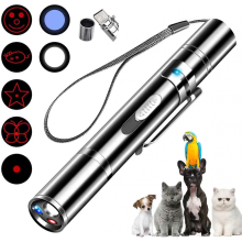 Brinquedo apontador para gatos e cães, com 7 modos de laser ajustáveis, controle remoto com 3 modos de treinamento e função de seguidor, car