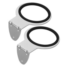 2pcs Wall Mounted Stainless Steel Hair Dryer Holder, NoDrill Adhesive SpaceSaving Bathroom Organizer