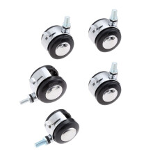 Office Chair Wheels Replacement Rubber Casters Set of 5, Heavy Duty Silent Smooth Rolling for Hardwood Floors
