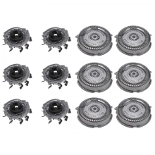 Conjunto de 6 cabeças de substituição SH50 compatíveis com barbeadores Philips Norelco Série 5000, S5000, S5420, S5380, S5351, lâminas Multi