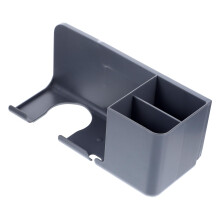 Hair Dryer Holder Wall Mounted Space Saver Rack for Bathroom, Self Adhesive Grey Organizer for Styling Tools
