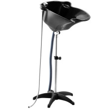 Portable Shampoo Bowl with Adjustable Height and 270 Tilt, Drain Hose, Neck Support for Salon and Home