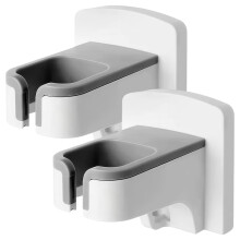 2Pack Wall Mounted Hair Dryer Holder, NoDrill Adhesive Organizer for Bathroom, SpaceSaving White