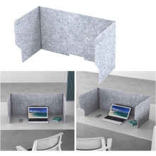Foldable Acoustic Desk Privacy Panel 60CM 24IN, Noise Reduction Divider with Splashproof Tackable Board for Office and Classroom