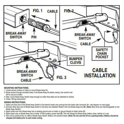 12V Trailer Breakaway Kit with LED Battery Indicator, Automatic Brake Activation, Universal Safety System 2