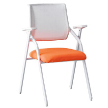 Folding Leather Office Chair with Reinforced Metal Frame and Comfortable Seat for Meeting Room A 86x57x49CM