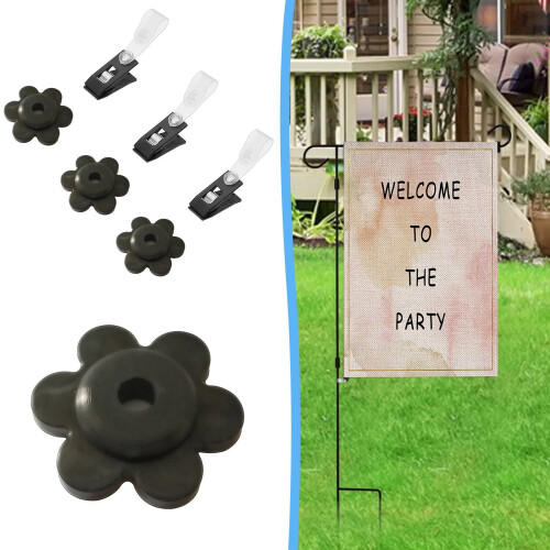 Gartenfahnenclip mit Gummistopper – 1 Stück 2