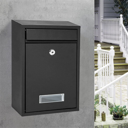 Wall Mount Locking Mailbox for Home Garden, Durable Iron Construction, WeatherResistant Finish 1