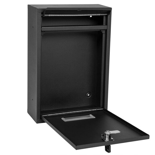Wall Mount Locking Mailbox for Home Garden, Durable Iron Construction, WeatherResistant Finish 2
