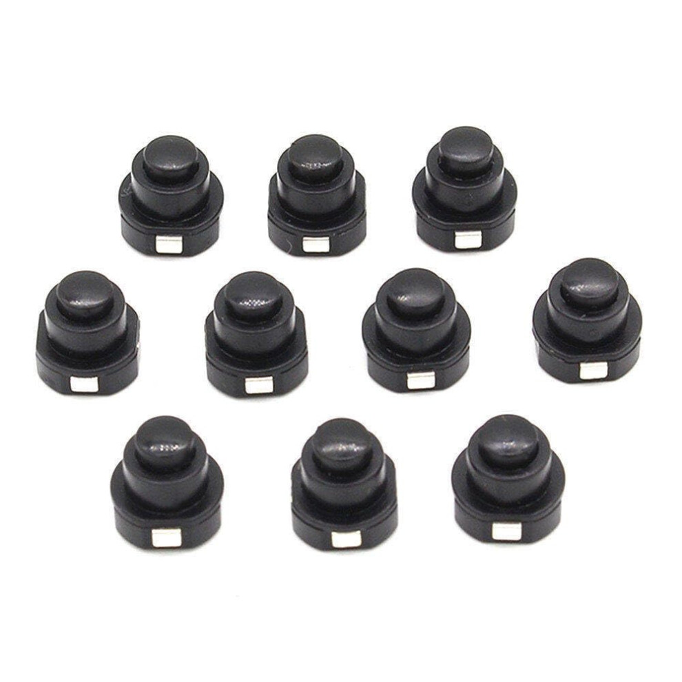 10Pcs Flashlight Push Button Switch 10Mm Latching On Off Control Dc 30V 1A Compact Round Black 9351714709705
