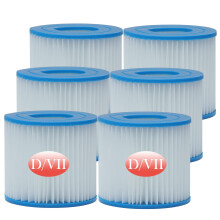 Type D Pool Filter Cartridge Set, Durable 6Pack Replacement for Summer Waves and Escapes