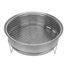 Portable Charcoal Grill Korean BBQ Style Iron Barbecue with Efficient Heat Distribution for Outdoor Cooking