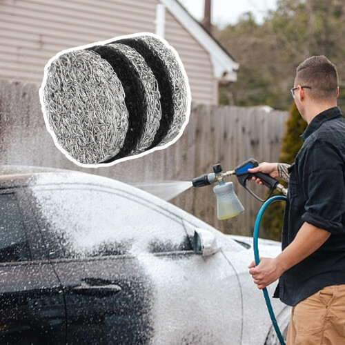 Foam Cannon Filter Replacement for Pressure Washer, Stainless Steel 3‑Layer Mesh, Thick Foam Coverage 1