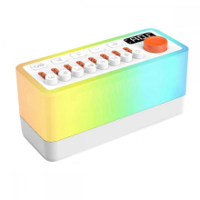 Zvukový prístroj na spanie s bielym šumom a 8 zvukmi prírody, prenosný Bluetooth reproduktor, 12 farieb nočného osvetlenia