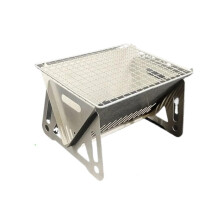 Portable Charcoal Grill Foldable Stainless Steel BBQ Stove with Bag for Camping and Garden