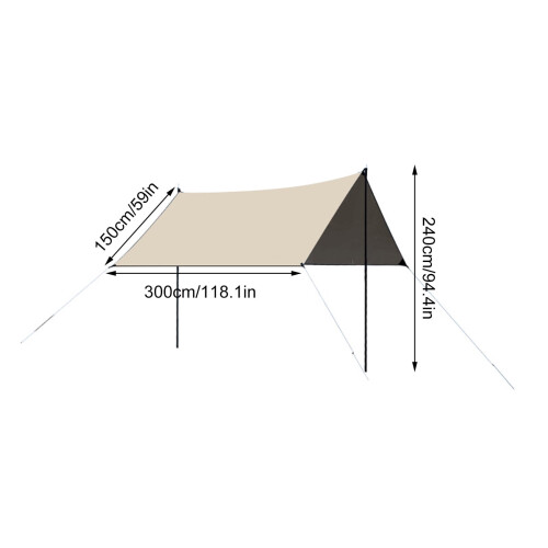 Waterproof Camping Tarp with Poles Extra Large 1