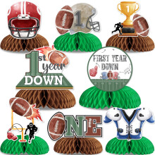 Football 1st Birthday Decorations for Boys, Watercolor Football Theme Table Centerpieces, Reusable Set