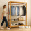 Bamboo 4-in-1 Open Wardrobe with Shoe Rack 8