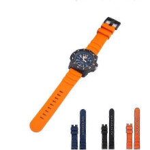 (Black Silver Buckle) 24mm Silicone Watchband Strap For Luminox Watches Strap Accessories