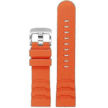 (Orange Silver Buckle) 24mm Silicone Watchband Strap For Luminox Watches Strap Accessories