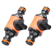 2 Pack Garden Hose Shut Off Valve Connector Set, Leak Proof Fitting for Quick Hose Replacement