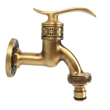 Antique Brass Outdoor Garden Tap 1/2 Inch Wall Mounted Water Faucet, Frost Resistant Solid Brass Construction