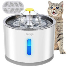 25-26 Stainless steel drinking fountain with 3 filter LED display for cats/dogs - 2.4L