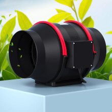 6 Inch Inline Duct Fan 312 CFM with Variable Speed Control, Quiet Ventilation for Grow Tent and Greenhouse, Black Red