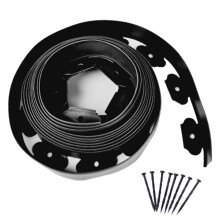 2 Inch Plastic Landscape Edging Kit with Spikes, Flexible Garden Border for Lawn and Flower Beds, Black 33FT