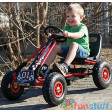 Zoom Rubber Wheel Go Kart Red