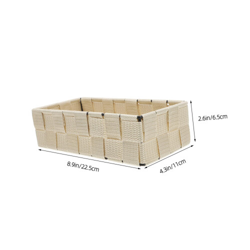 Woven Storage Basket with Stackable Cube Design, Silver Organizer for Bathroom Nursery Kitchen 1