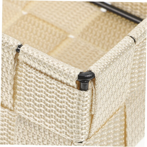 Woven Storage Basket with Stackable Cube Design, Silver Organizer for Bathroom Nursery Kitchen 2