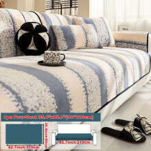 (Grey, 4 seats 90*210cm/35.4*82.7inch) 1pc of Thick, Cozy Plush Sofa Cover Featuring a Easy Modern Design That Is Furry