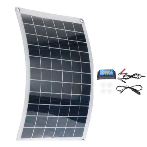 100W 18V Solar Panel Kit with 60A Controller, Waterproof Flexible Monocrystalline for RV Camping